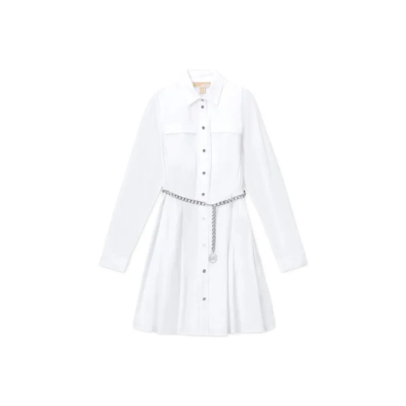 MICHAEL KORS SS25 Long Sleeved Dress Women's White-0