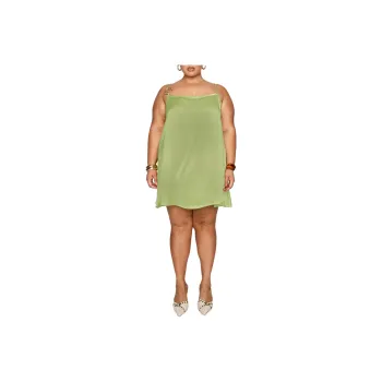 PRINCESS POLLY APPLE CIDER MINI DRESS Slip Dress Women's GREEN/Green