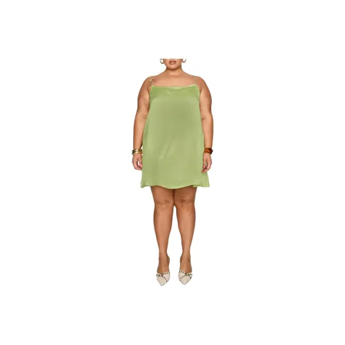 PRINCESS POLLY APPLE CIDER MINI DRESS Slip Dress Women's GREEN/Green