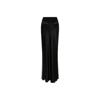OFF-WHITE Satin Lace Maxi Skirt
