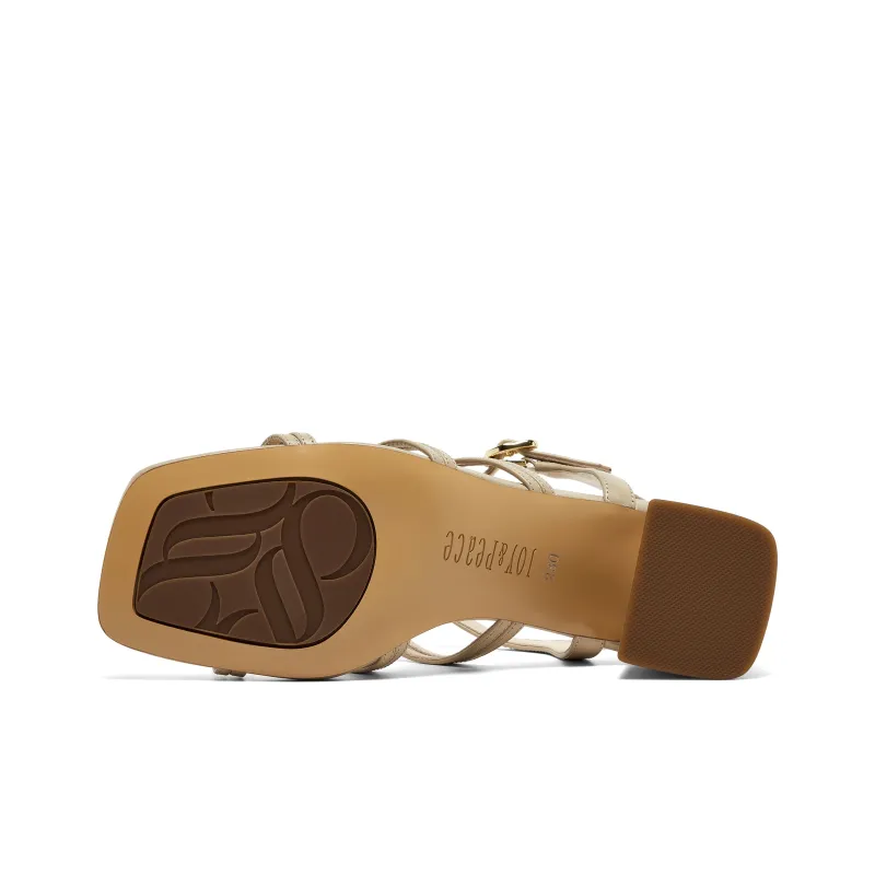 Joypeace Wishing Stone Roman Sandals Women's Beige-4