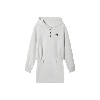 DOKZB Long Sleeved Dress Women's White Gray