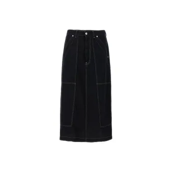 MM6 Maison Margiela Panelled Midi Denim Skirt