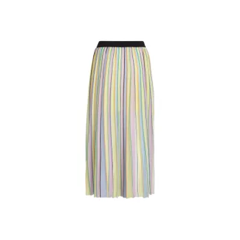 KARL LAGERFELD / Karl Lagerfeld Jeans Pleated Striped Maxi Skirt