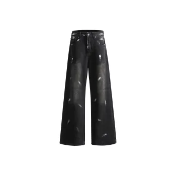 Wen Shan Jeans Women's Dirty Dyed Black