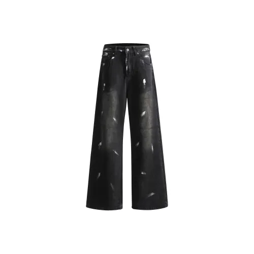 Wen Shan Jeans Women's Dirty Dyed Black