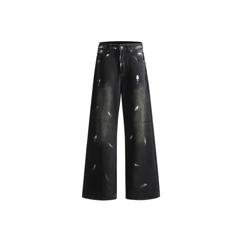Wen Shan Jeans Women's Dirty Dyed Black-0