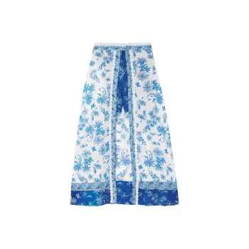 Sandro Casual Long Skirts Women's Blue White