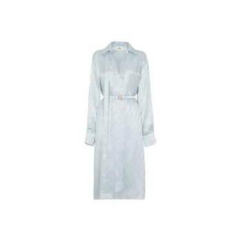 FENDI Long Sleeved Dress Women's Light Blue