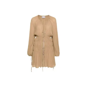 Blumarine Semi-sheer Pleated Midi Dress