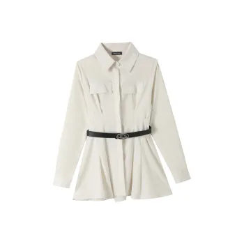 EIDOLON GRAIN Long Sleeved Dress Women's White