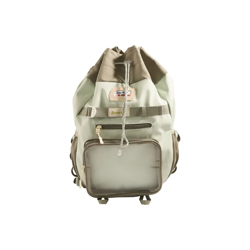 Single Warehouse Nylon Fabric Backpack Women's Blue/Yellow/Pea Green-12