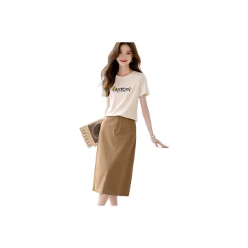 Mo Han Yi Mei Skirt Set Women's Ecru Darkened Khaki