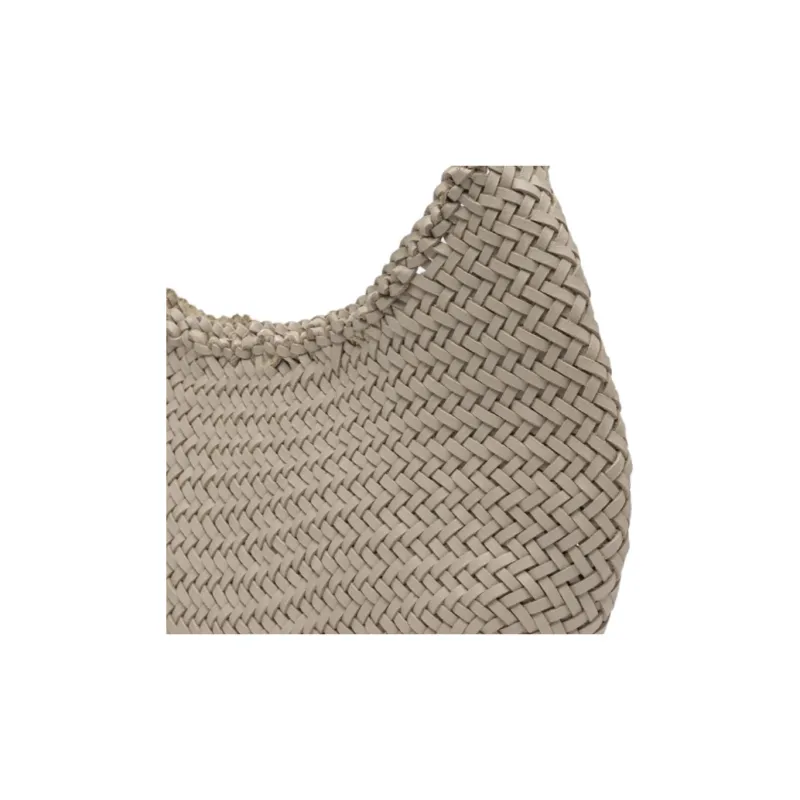 Dragon Diffusion Leather Shoulder Bag Women's Gray-3