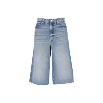 MOTHER High-rise Raw-cut Denim Shorts