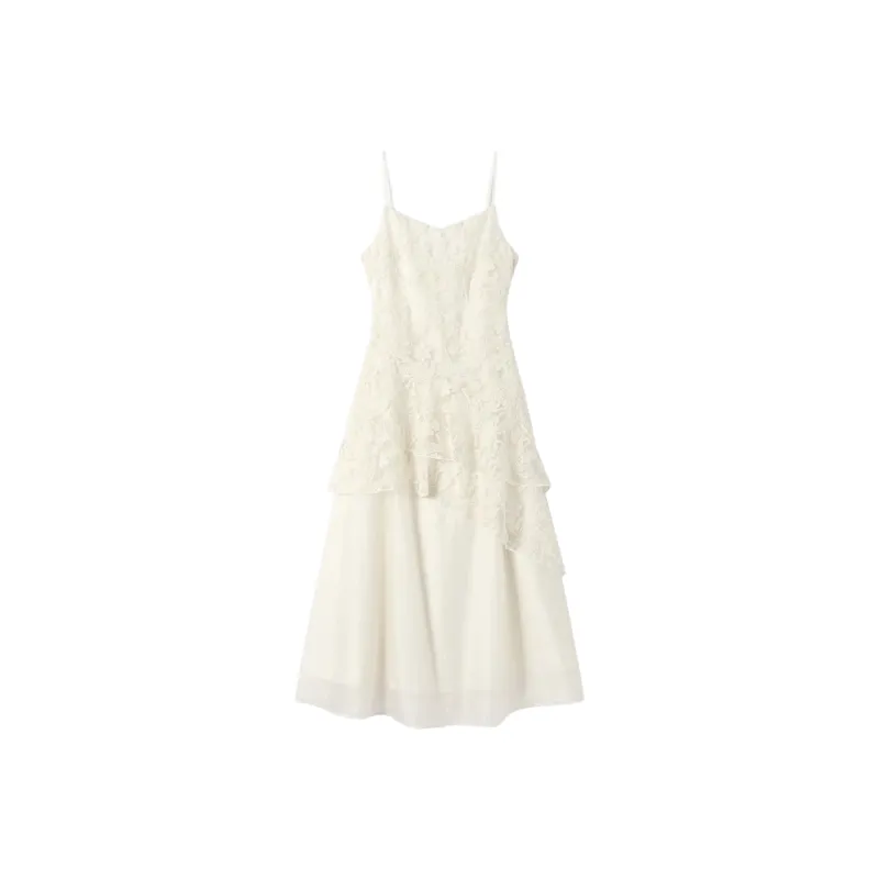 GLEE DIARY Slip Dress Women's Ecru-0