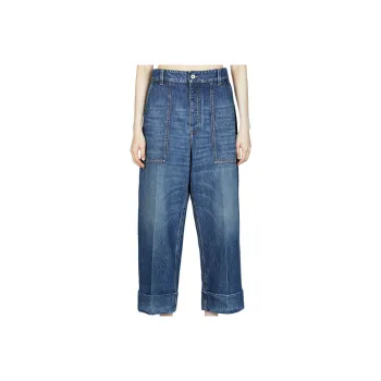 Bottega Veneta Logo Patch Wide-Leg Jeans