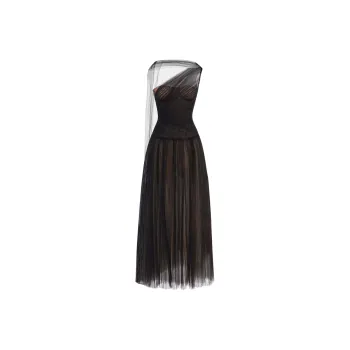 MONTSAND SS25 Black Draped Midi Dress Sleeveless Dress Women's Black