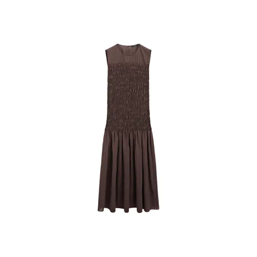 Massimo Dutti Sleeveless Dress Women's Brown