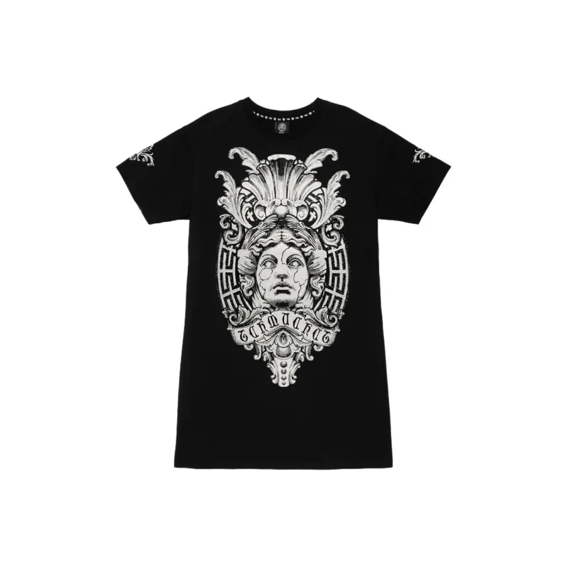 TCH Short Sleeved Dress Women's Black With Silver Logo-0