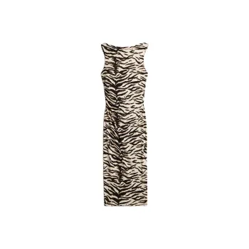 H&M Sleeveless Dress Women's Cream/Zebra Print