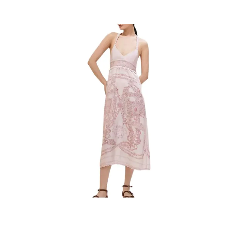 HERMES Slip Dresses Women's Pink-0