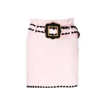 CORMIO Belted High-Waisted Mini Skirt