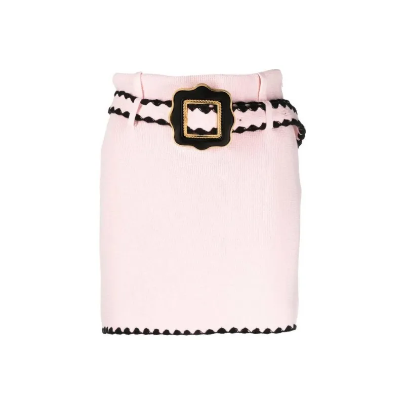 CORMIO Belted High Waisted Mini Skirt-0