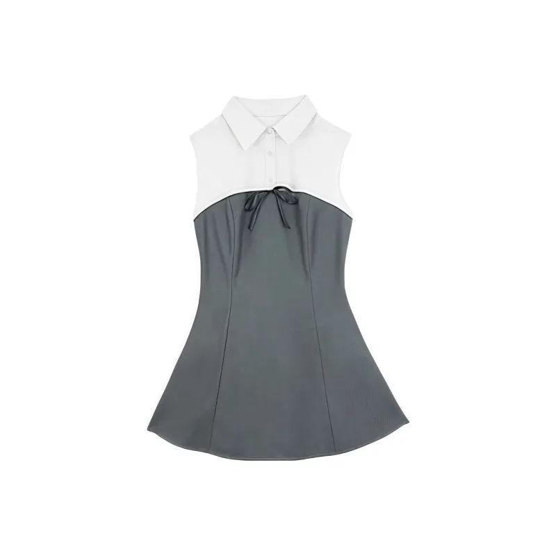 POPO.INFO Sleeveless Dress Women's Gray-0