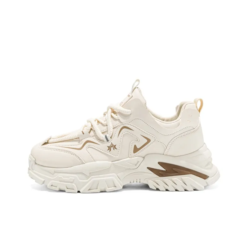 TELENT Slip Resistant, Abrasion Resistant, Waterproof Low Top Chunky Sneakers Men's Beige-0