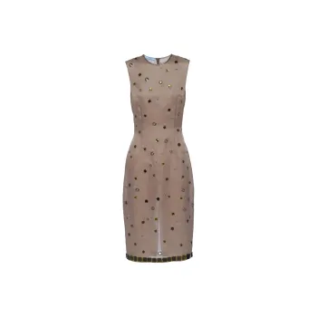 PRADA Eyelet Embellished Sleeveless Dress