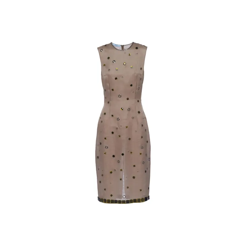 PRADA Eyelet-Embellished Sleeveless Dress-0