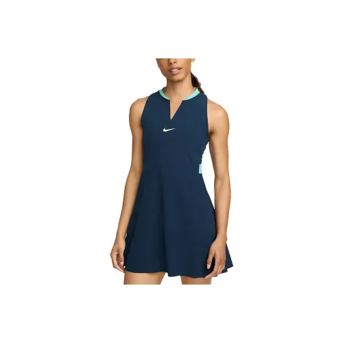 Nike Dri FIT Advantage Tennis Dress Sleeveless Dress Women's Marine Blue