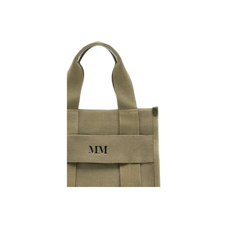 ZARA Polyester Tote Bag, Shopping Bag, Handbag, Shoulder Bag, Crossbody Bag Medium Size Women's Khaki Green-2