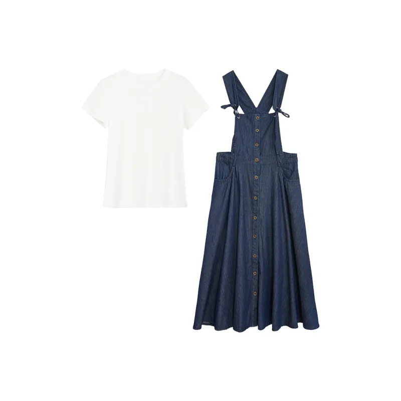 ZIHAN Skirt Set Women's Denim Blue-0