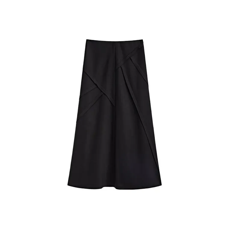 Massimo Dutti Casual Long Skirts Women's Black-0