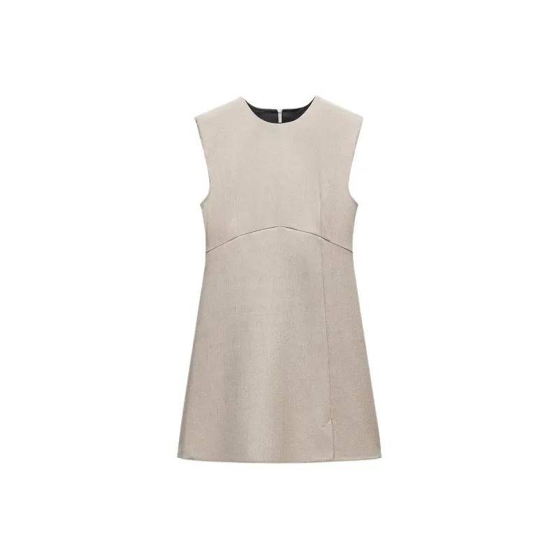 ZARA Sleeveless Dress Women's Gray-0