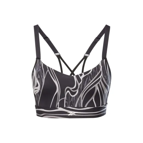 Reebok TS Lux Strappy Bra- AOP Sports Underwear Women's Black