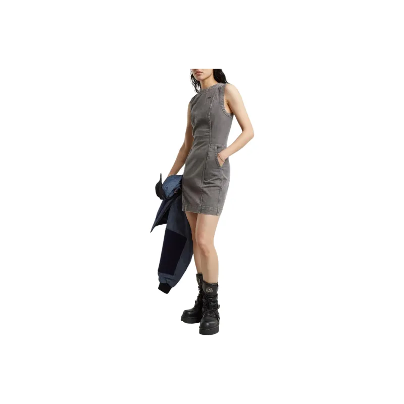 G-STAR RAW Sleeveless Dress Women's Gray-0