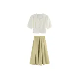 Apricot Shirt+Yellow Skirt