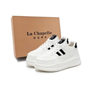 La Chapelle Cushioning Wear-Resistant Skateboard Shoes Women's Black White