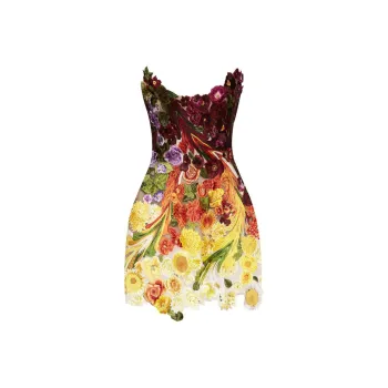Oscar De La Renta Flower-embroidered Strapless Minidress