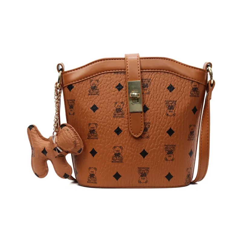 TOUTSEUL YOLO PU Shoulder Bag Women's White & Brown/White & Black/Black & Pink/Brown-20