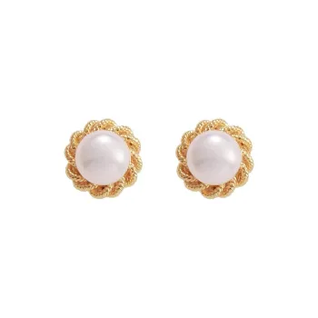 VIOLET Pearl Stud Earrings Women's