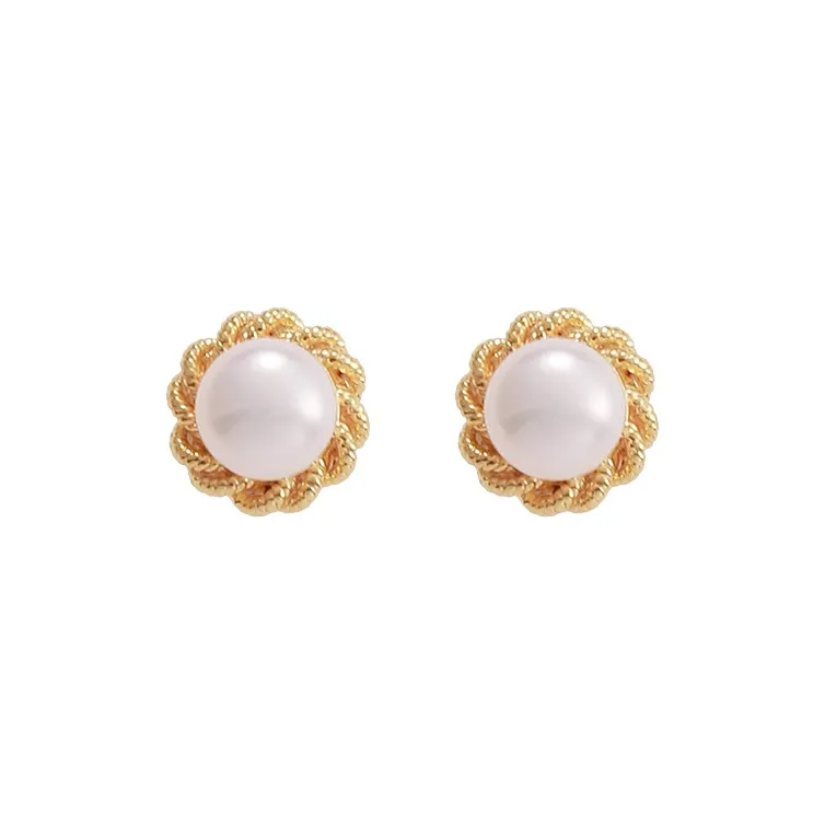 VIOLET Pearl Stud Earrings Women's-0