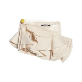 Jacquemus La Mini Jupe Artichaut Ruffed Skirt Off White