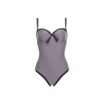 Selmark One Piece Swimsuits Women's Purple Gray