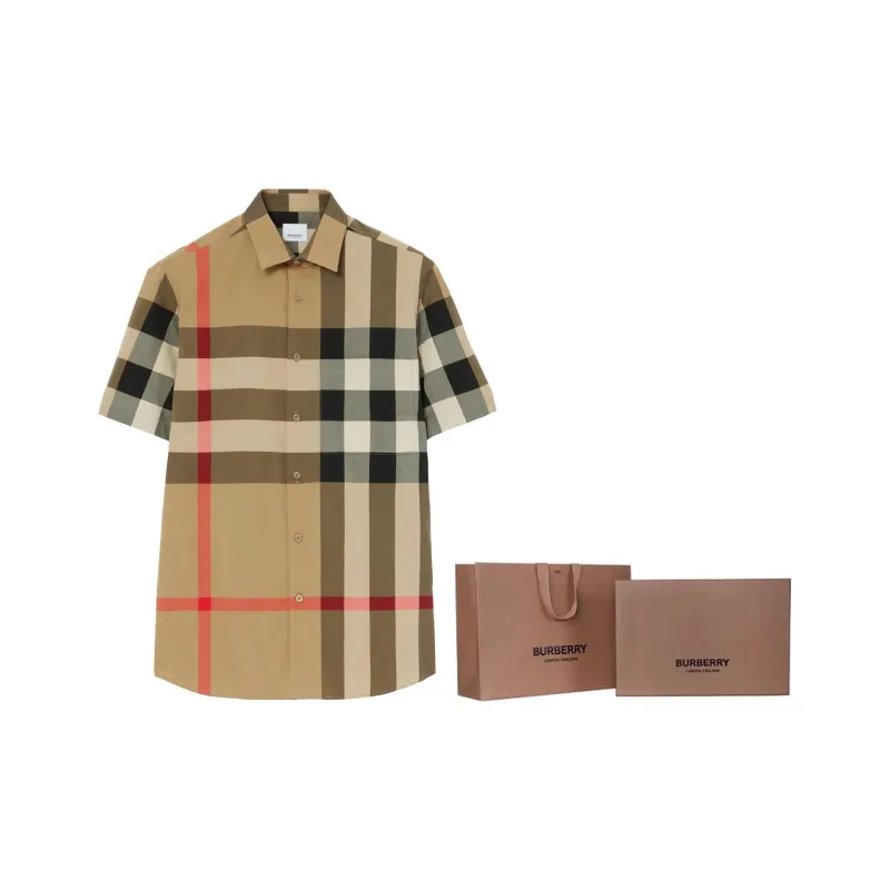 Burberry Checkered Short sleeved Shirt-5