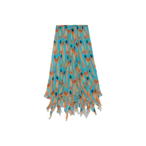GUCCI Casual Long Skirts Women's Blue