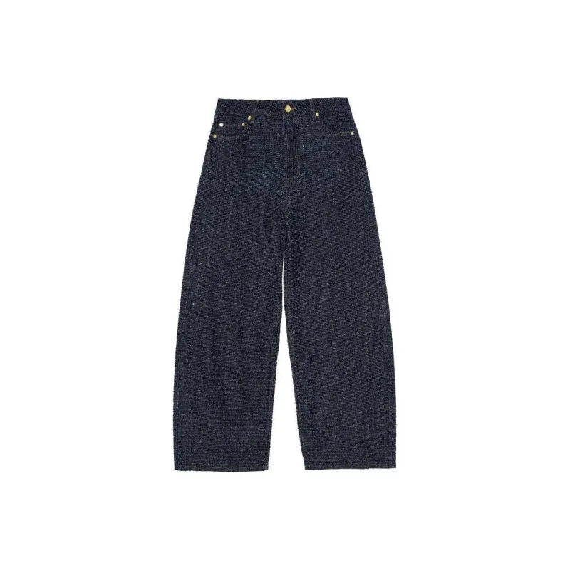 GANNI Wide leg Denim Trousers-0